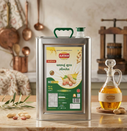 AATAM Pure Groundnut Oil 15 Kg Tin